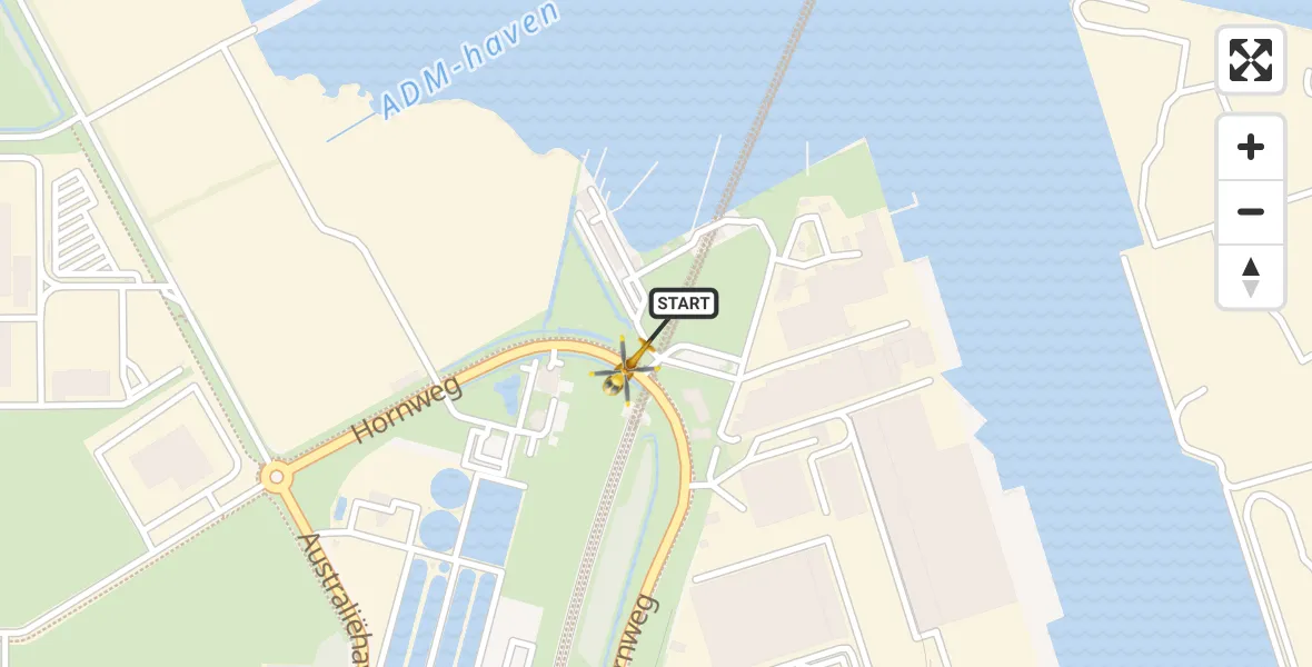 Vluchtroute Traumahelikopter Amsterdam Heliport - Amsterdam Heliport, 19 november 2023, 15:16