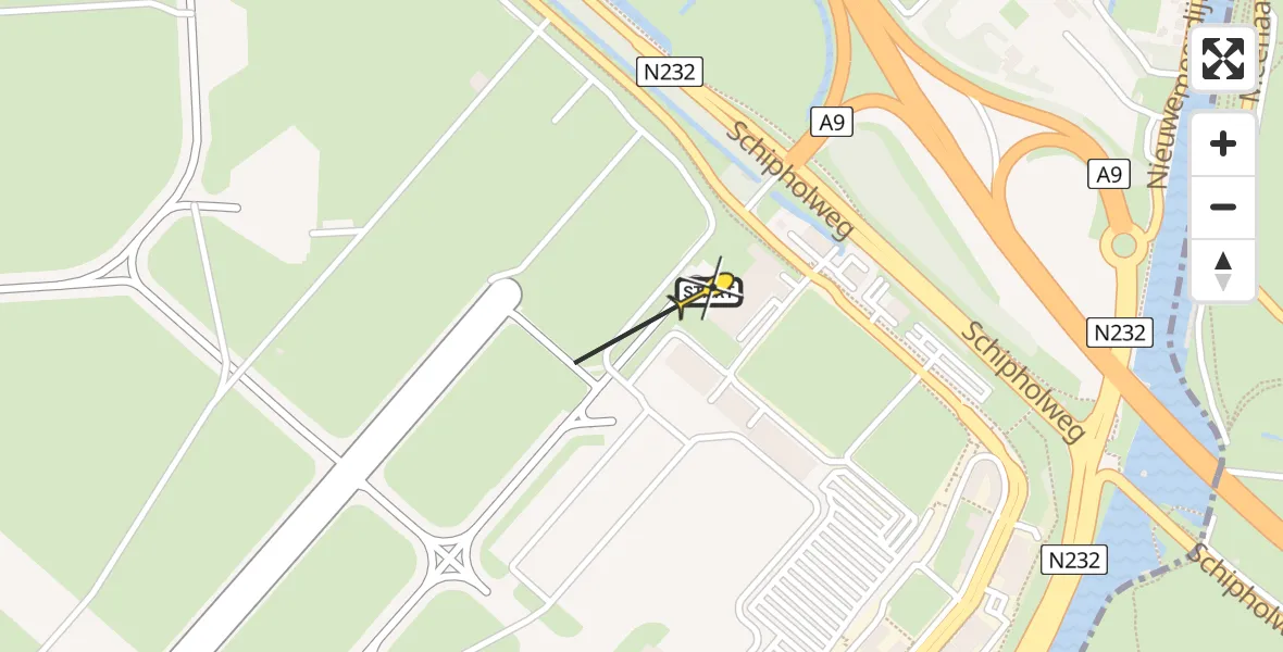 Vluchtroute Politiehelikopter van Schiphol naar Schiphol