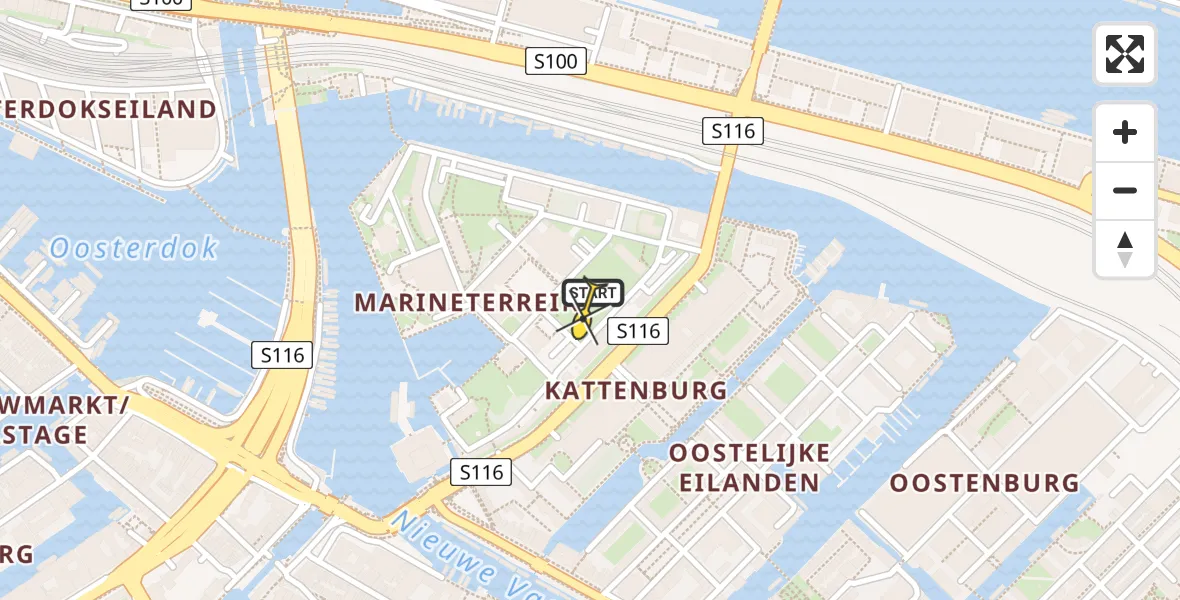 Routekaart van de vlucht: Lifeliner 1 naar Amsterdam