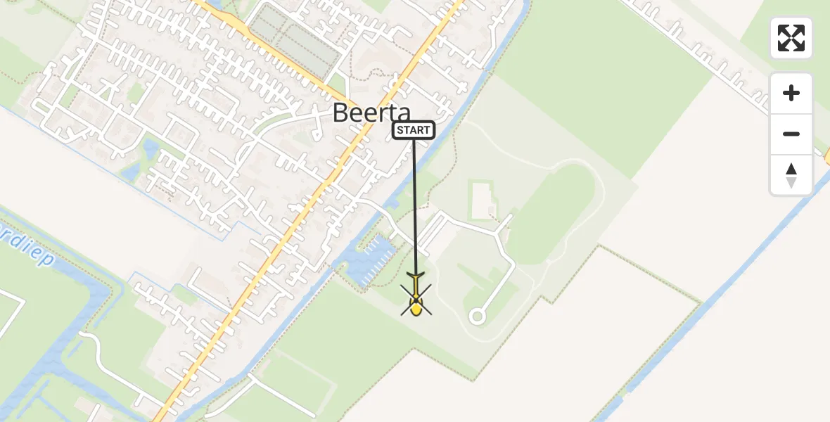 Routekaart van de vlucht: Lifeliner 4 naar Beerta