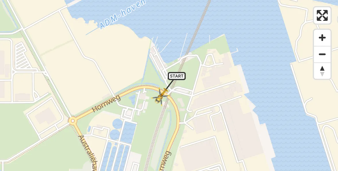 Vluchtroute Traumahelikopter Amsterdam Heliport - Amsterdam Heliport, 20 november 2023, 11:28