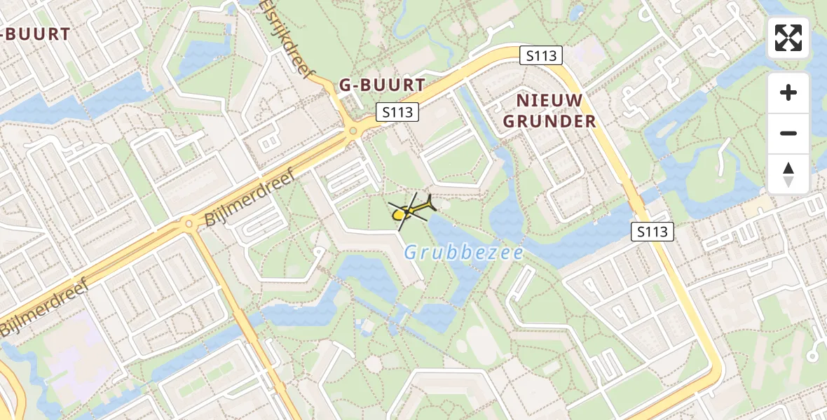 Routekaart van de vlucht: Lifeliner 1 naar Amsterdam