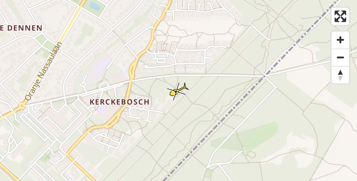 Routekaart van de vlucht: Traumahelikopter naar Zeist