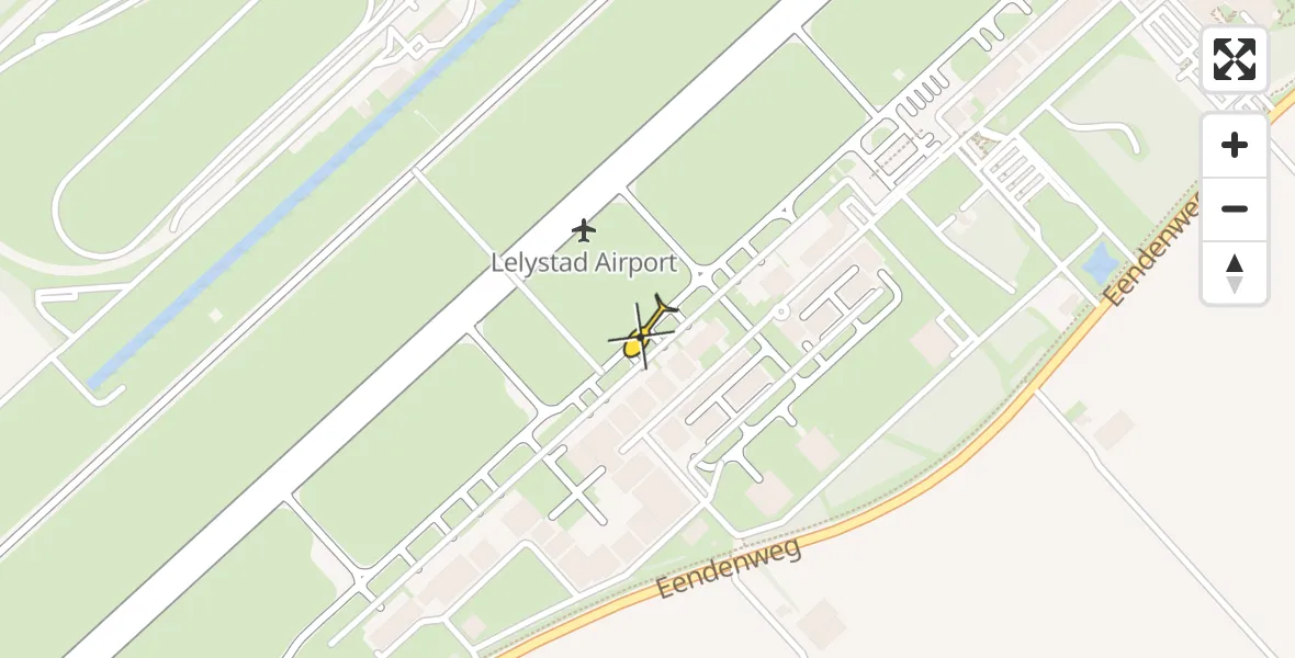 Routekaart van de vlucht: Traumahelikopter naar Lelystad Airport