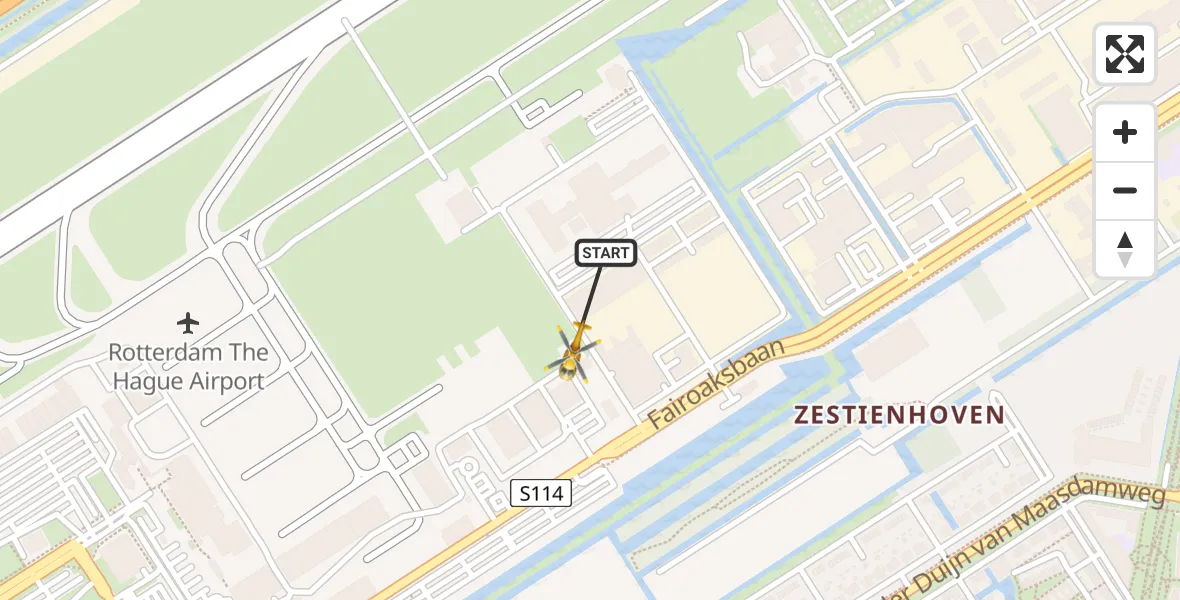 Vluchtroute Traumahelikopter Rotterdam The Hague Airport - Rotterdam The Hague Airport, 20 november 2023, 13:59
