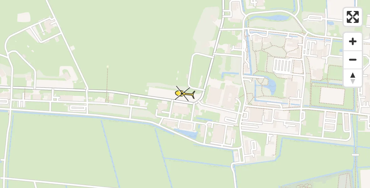 Routekaart van de vlucht: Ambulancehelikopter naar Vliegbasis Leeuwarden