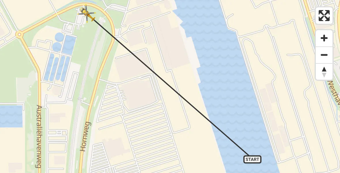 Vluchtroute Traumahelikopter Amsterdam Heliport - Amsterdam Heliport, 20 november 2023, 16:34