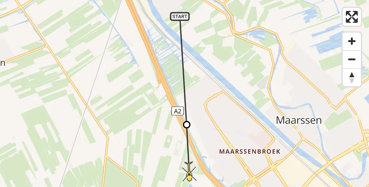 Routekaart van de vlucht: Traumaheli naar Haarzuilens