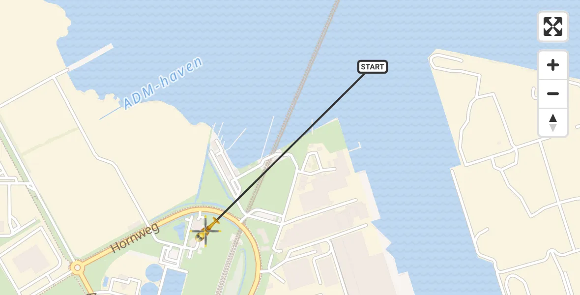 Vluchtroute Traumahelikopter Amsterdam Heliport - Amsterdam Heliport, 20 november 2023, 21:08