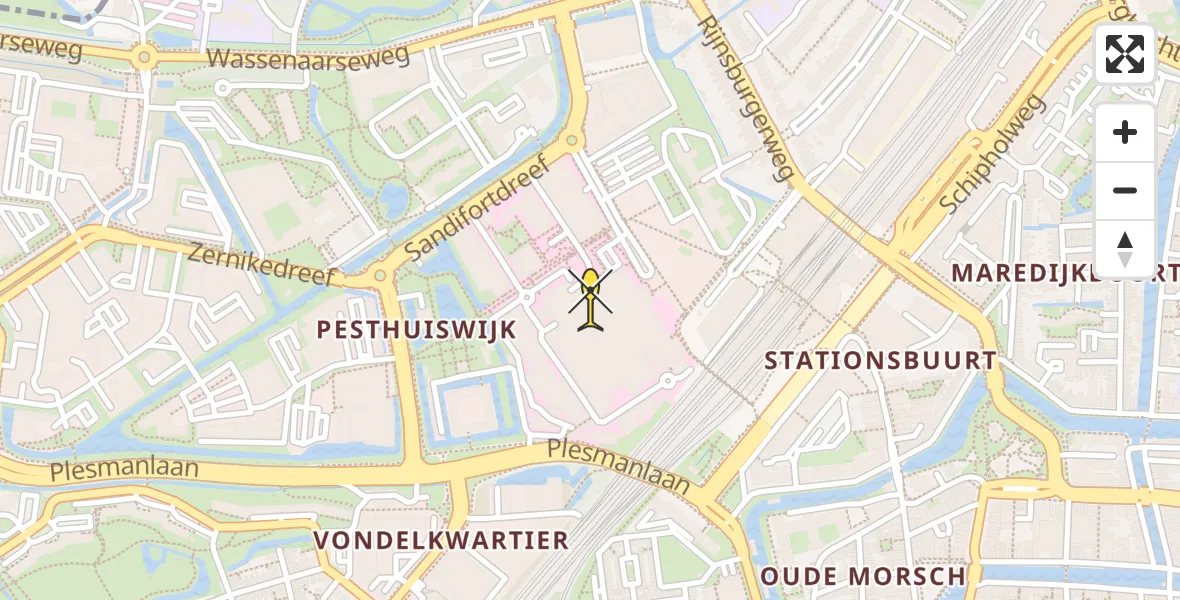 Routekaart van de vlucht: Lifeliner 1 naar Leiden