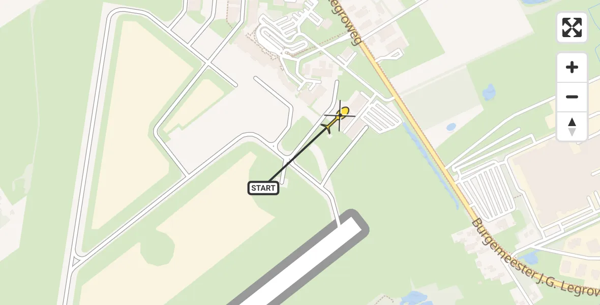 Routekaart van de vlucht: Lifeliner 4 naar Groningen Airport Eelde