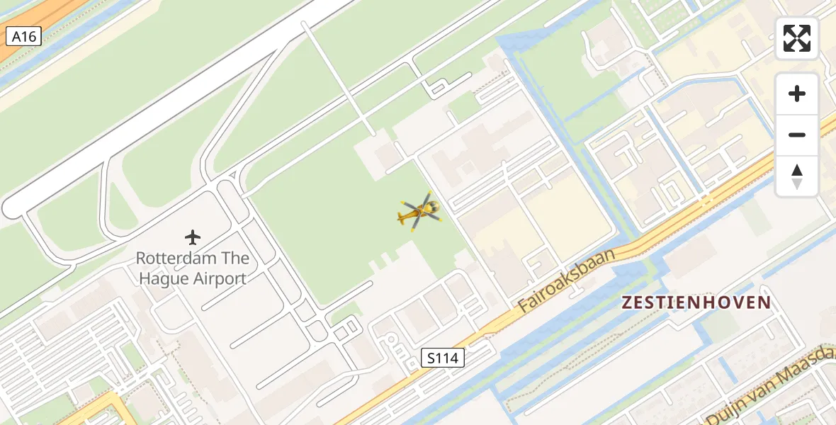 Vluchtroute Traumahelikopter Rotterdam The Hague Airport - Rotterdam The Hague Airport, 21 november 2023, 13:10