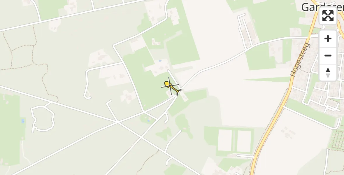 Routekaart van de vlucht: Traumahelikopter naar Garderen