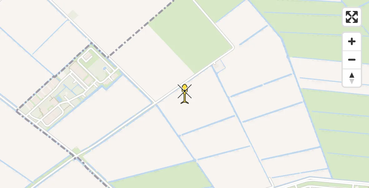 Vluchtroute Ambulancehelikopter van Vliegbasis Leeuwarden naar Vliegbasis Leeuwarden