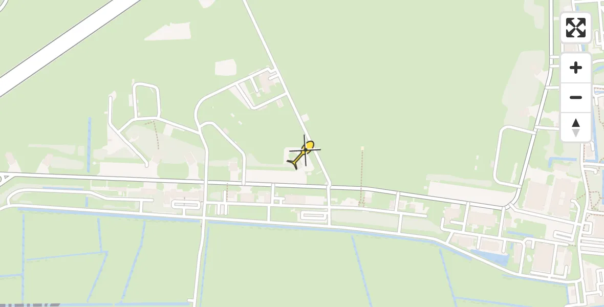 Vluchtroute Ambulancehelikopter van Vliegbasis Leeuwarden naar Vliegbasis Leeuwarden