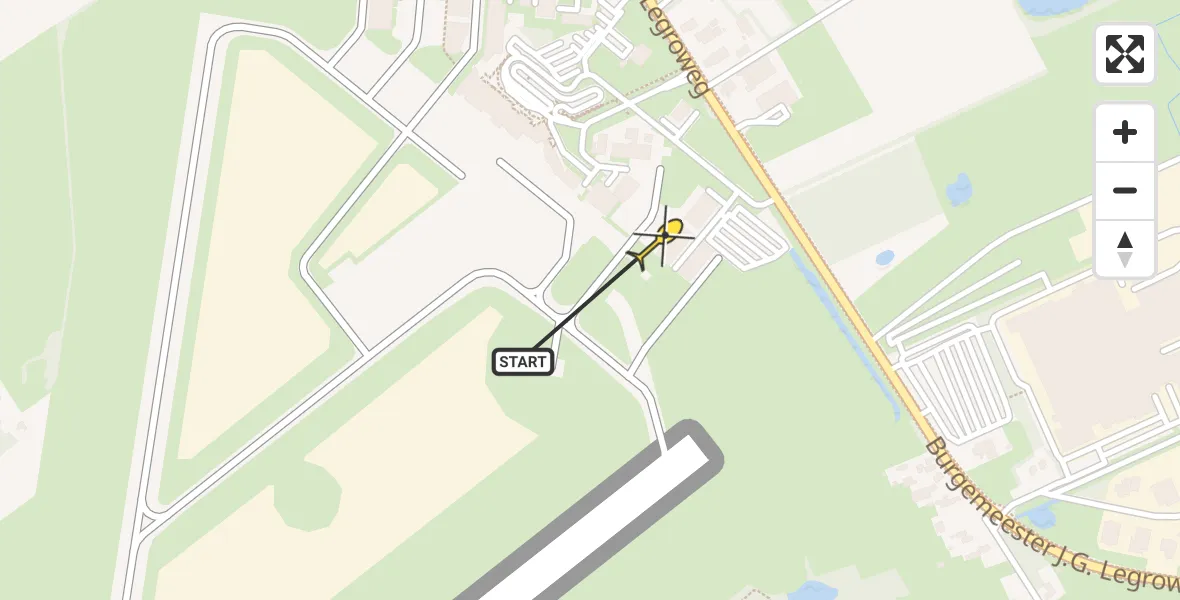 Routekaart van de vlucht: Lifeliner 4 naar Groningen Airport Eelde