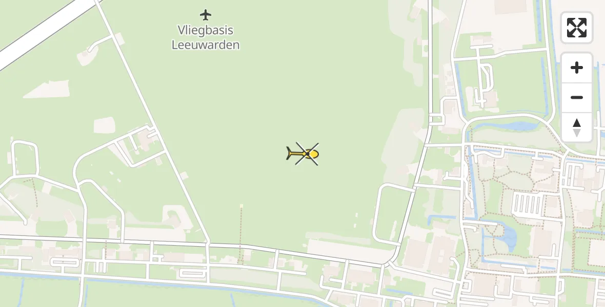 Vluchtroute Ambulancehelikopter van Vliegbasis Leeuwarden naar Vliegbasis Leeuwarden