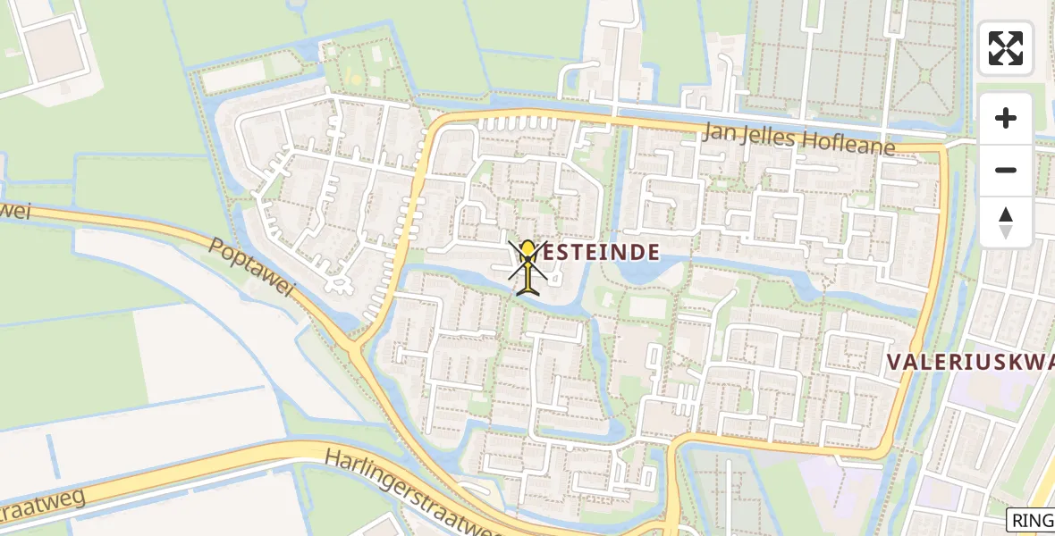 Vluchtroute Ambulancehelikopter van Leeuwarden naar Leeuwarden