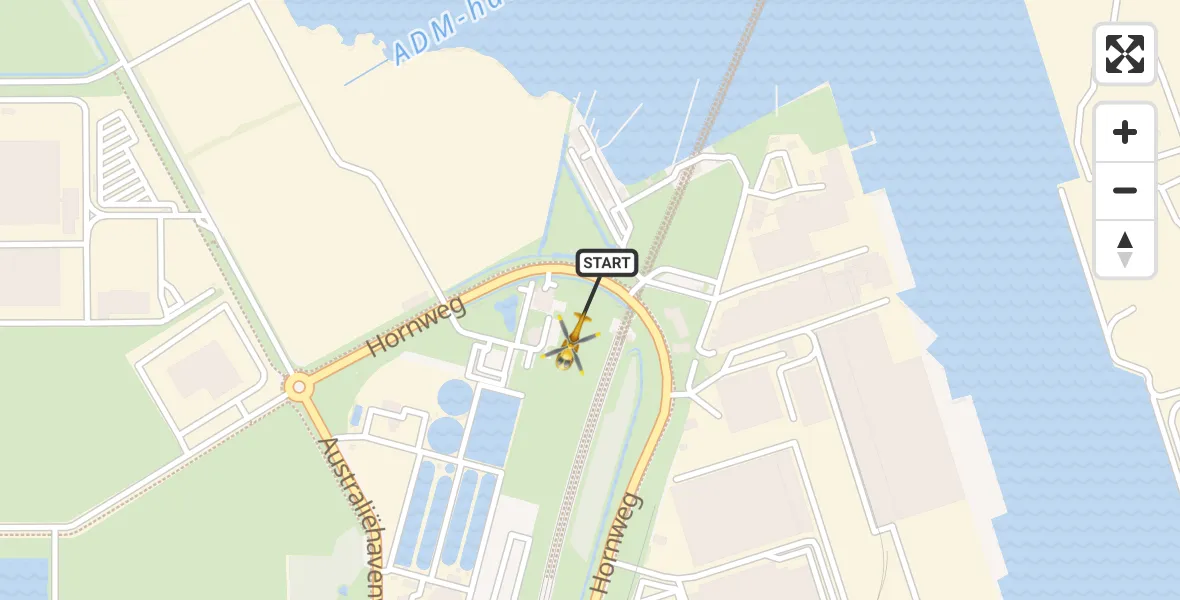 Vluchtroute Traumahelikopter Amsterdam Heliport - Amsterdam Heliport, 22 november 2023, 11:30