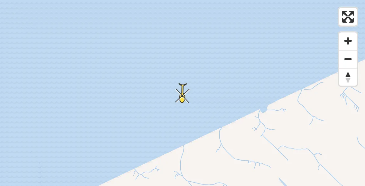 Routekaart van de vlucht: Ambulancehelikopter naar Ferwert