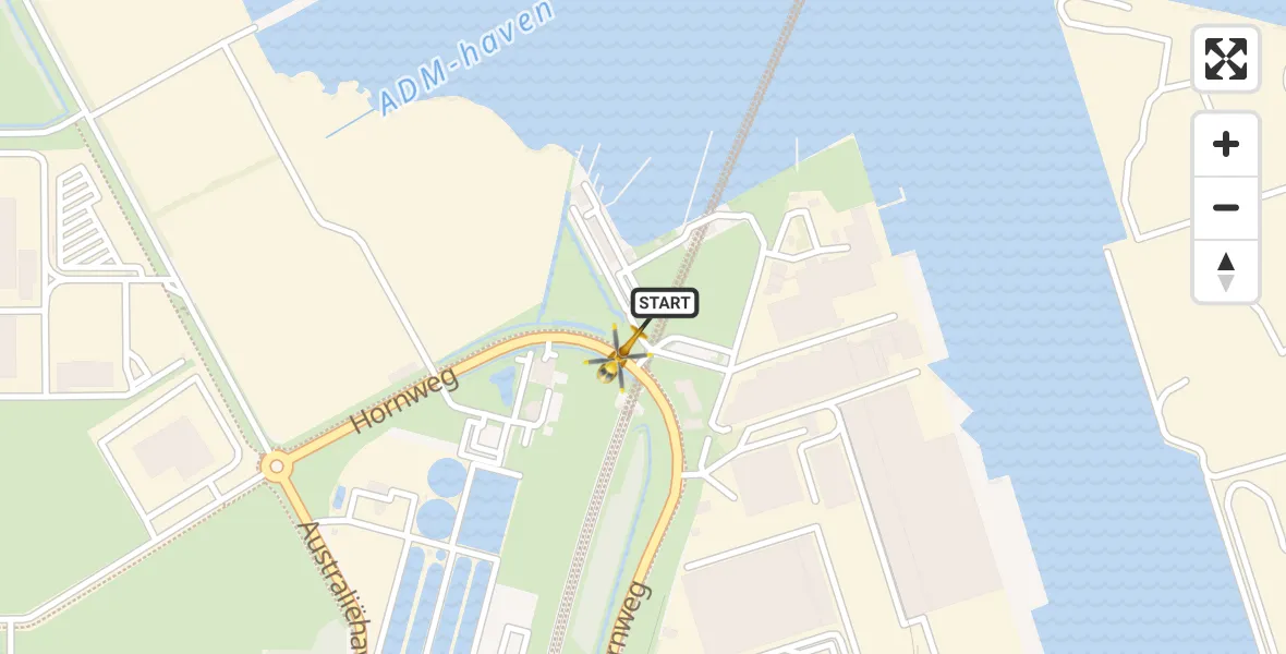 Vluchtroute Traumahelikopter Amsterdam Heliport - Amsterdam Heliport, 22 november 2023, 14:20