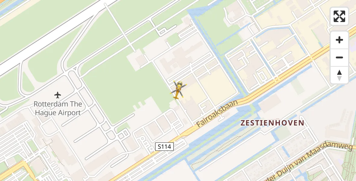 Vluchtroute Traumahelikopter Rotterdam The Hague Airport - Rotterdam The Hague Airport, 22 november 2023, 19:47