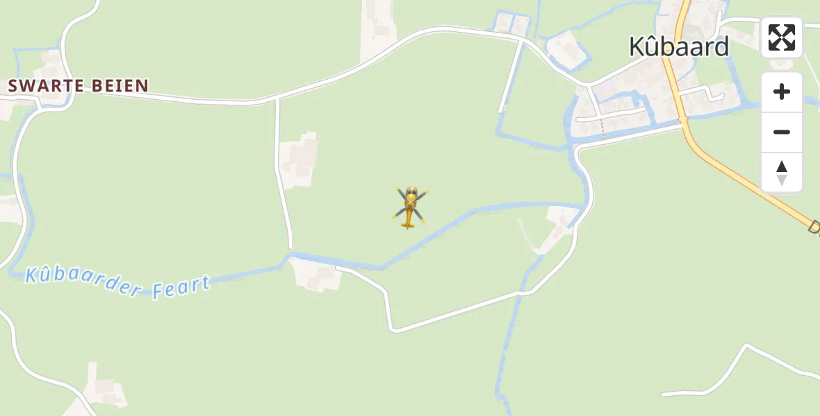 Vluchtroute Ambulancehelikopter Kûbaard - Kûbaard, 23 november 2023, 01:44