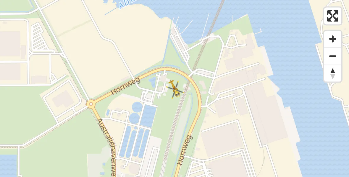 Vluchtroute Traumahelikopter Amsterdam Heliport - Amsterdam Heliport, 23 november 2023, 04:51
