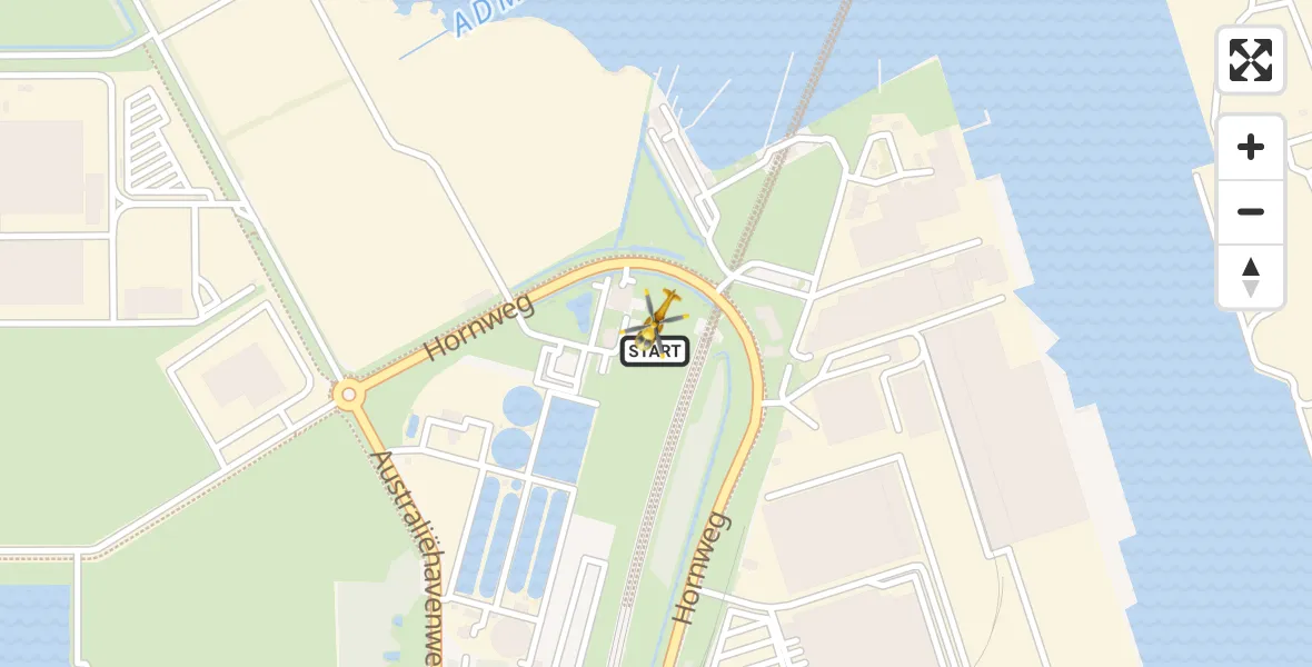 Vluchtroute Traumahelikopter Amsterdam Heliport - Amsterdam Heliport, 23 november 2023, 05:05