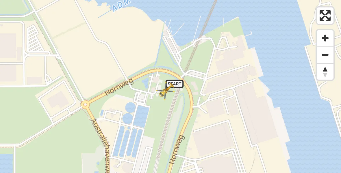 Vluchtroute Traumahelikopter Amsterdam Heliport - Amsterdam Heliport, 23 november 2023, 06:12