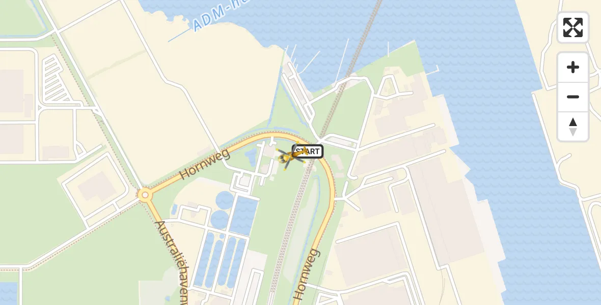 Vluchtroute Traumahelikopter Amsterdam Heliport - Amsterdam Heliport, 23 november 2023, 12:00