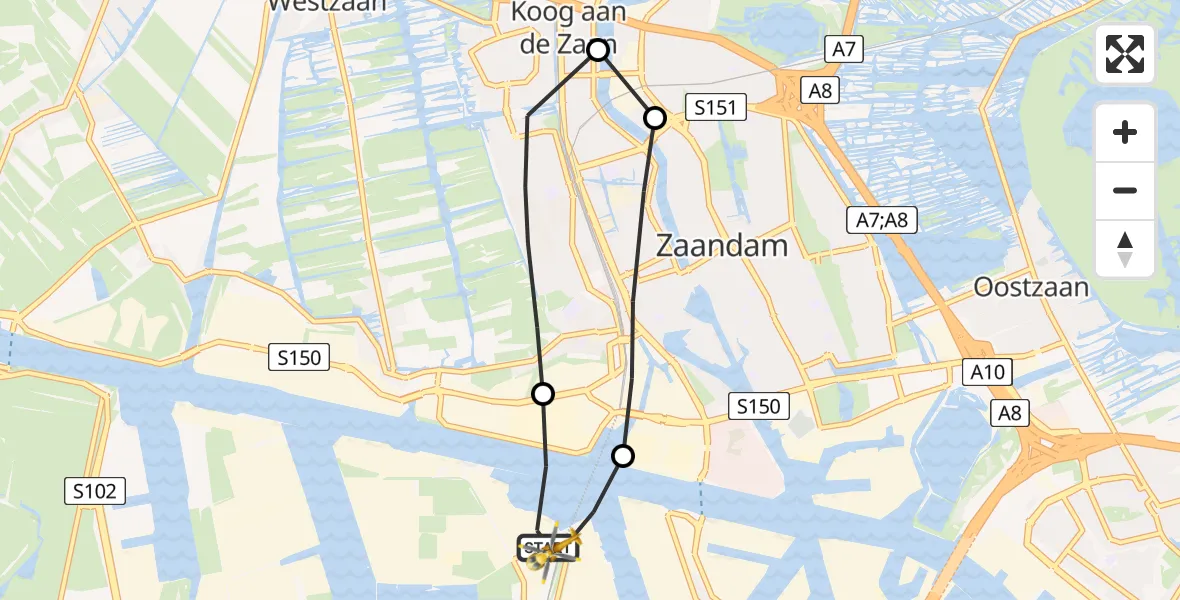 Vluchtroute Traumahelikopter Amsterdam Heliport - Amsterdam Heliport, 23 november 2023, 13:38
