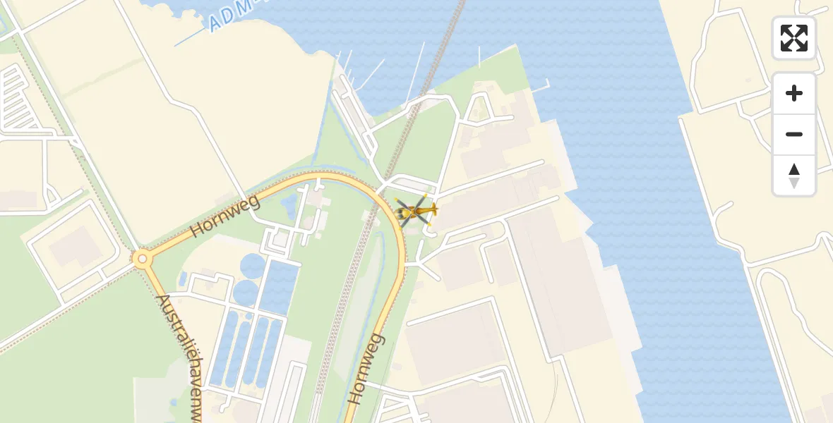 Vluchtroute Traumahelikopter Amsterdam Heliport - Amsterdam Heliport, 23 november 2023, 14:35
