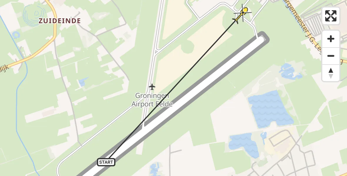 Routekaart van de vlucht: Lifeliner 4 naar Groningen Airport Eelde