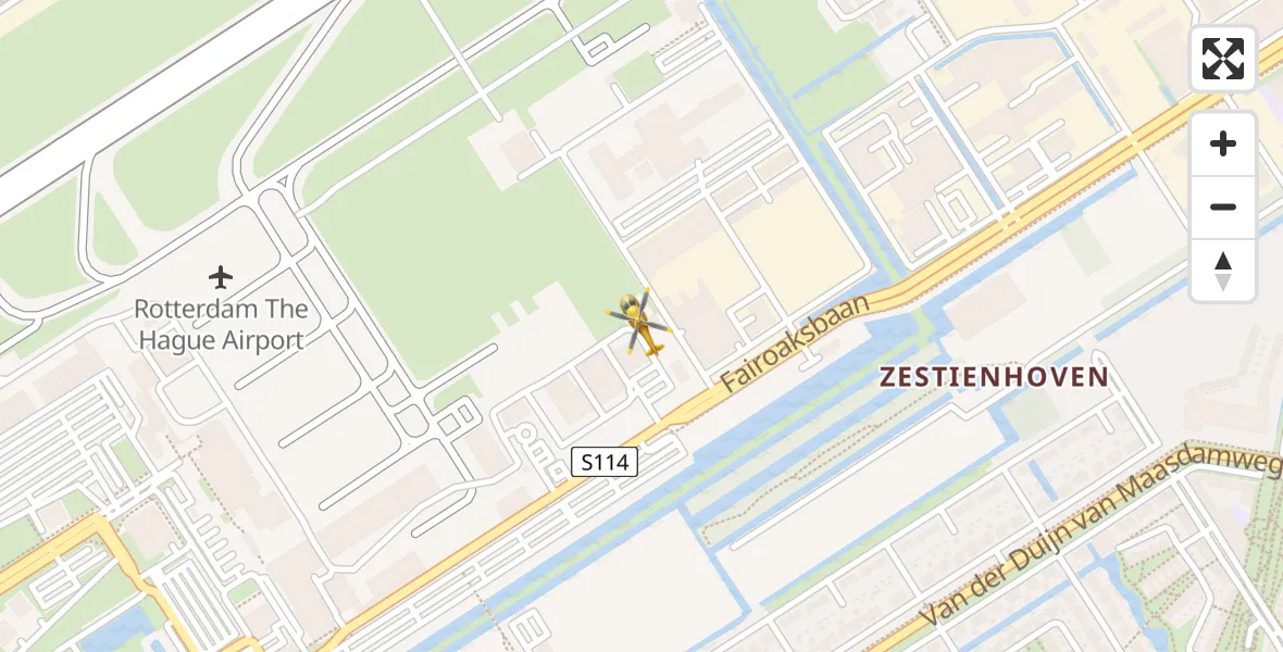 Vluchtroute Traumahelikopter Rotterdam The Hague Airport - Rotterdam The Hague Airport, 24 november 2023, 08:41