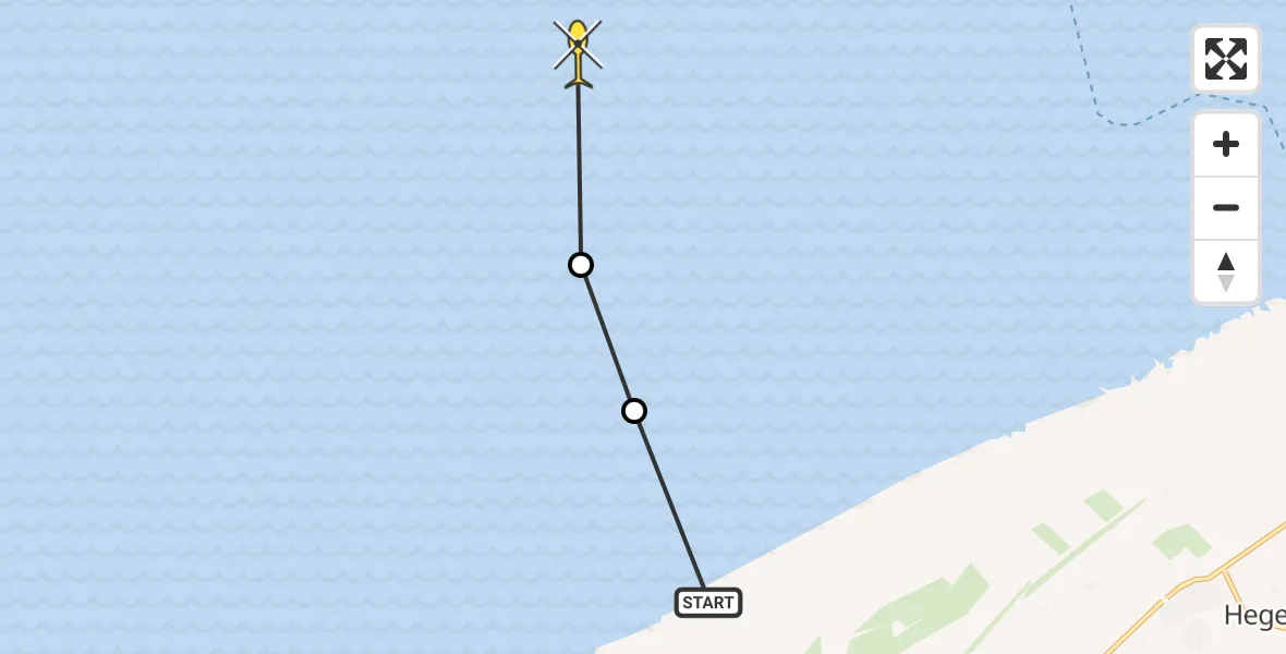 Routekaart van de vlucht: Ambulancehelikopter naar Ballum