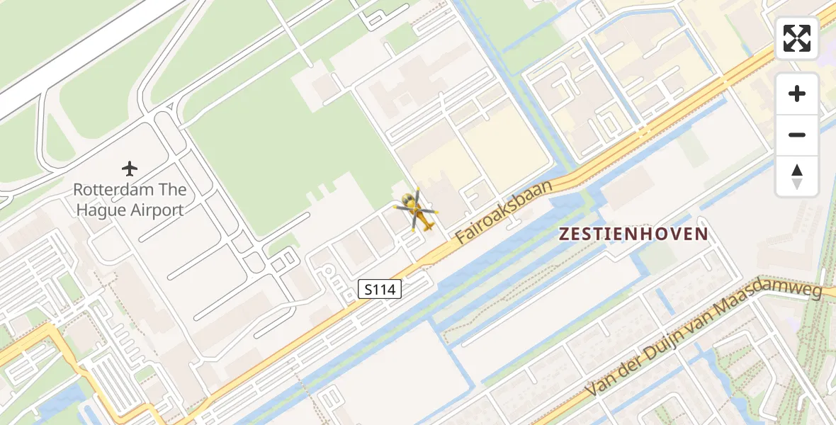 Vluchtroute Traumahelikopter Rotterdam The Hague Airport - Rotterdam The Hague Airport, 24 november 2023, 13:20