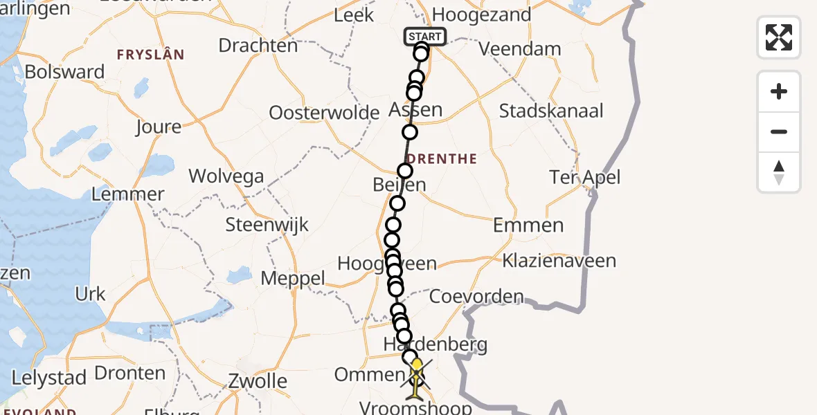 Routekaart van de vlucht: Lifeliner 4 naar Beerze