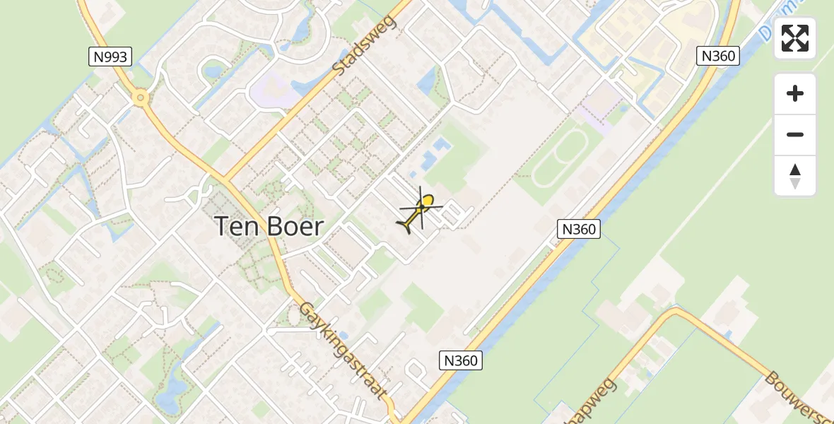 Routekaart van de vlucht: Lifeliner 4 naar Ten Boer