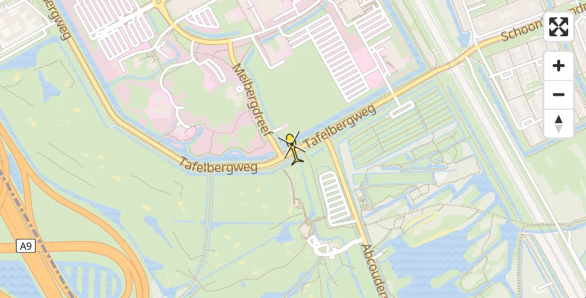 Routekaart van de vlucht: Lifeliner 1 naar Academisch Medisch Centrum (AMC)