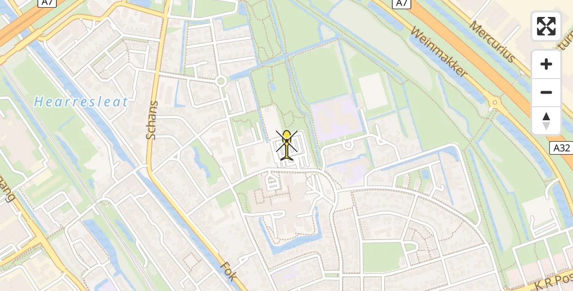 Routekaart van de vlucht: Lifeliner 4 naar Heerenveen