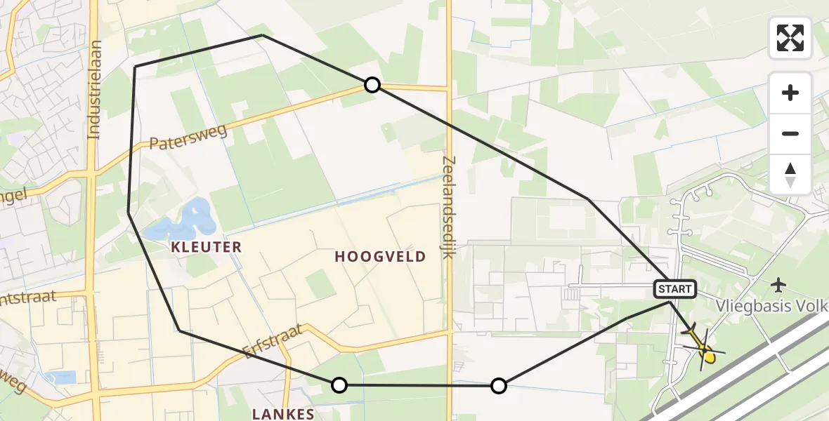 Routekaart van de vlucht: Lifeliner 3 naar Vliegbasis Volkel