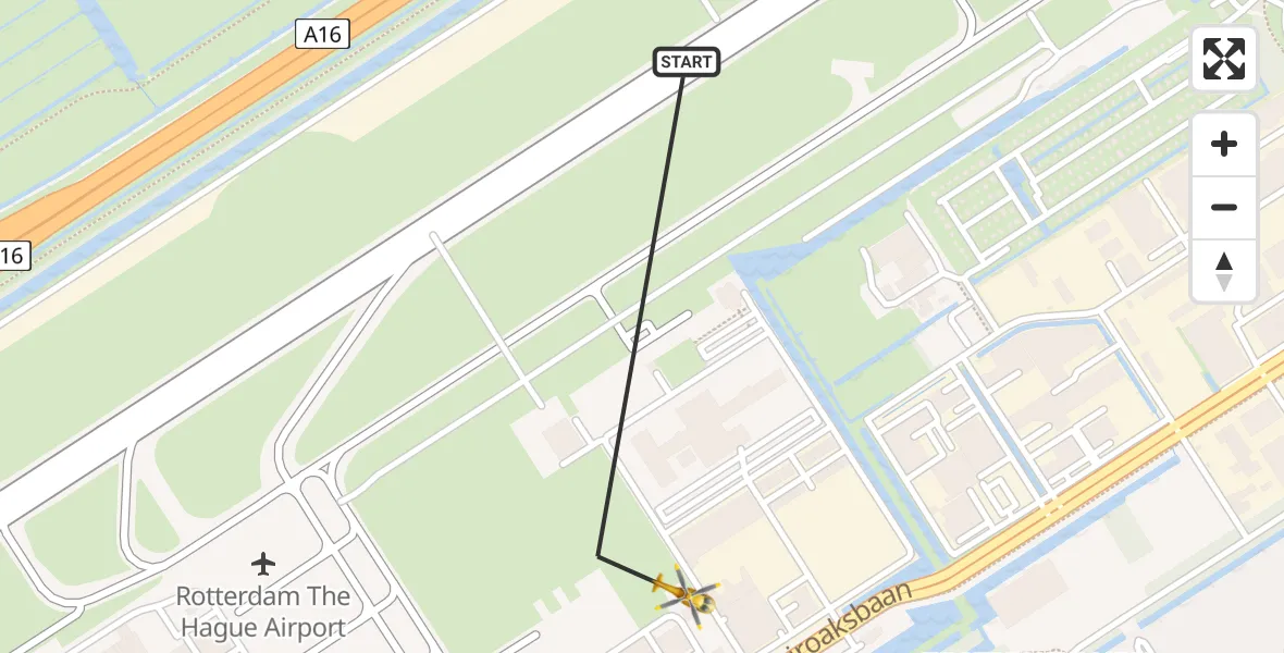 Vluchtroute Traumahelikopter Rotterdam The Hague Airport - Rotterdam The Hague Airport, 26 november 2023, 16:04
