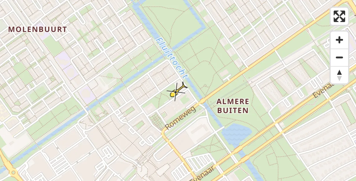 Routekaart van de vlucht: Lifeliner 1 naar Almere