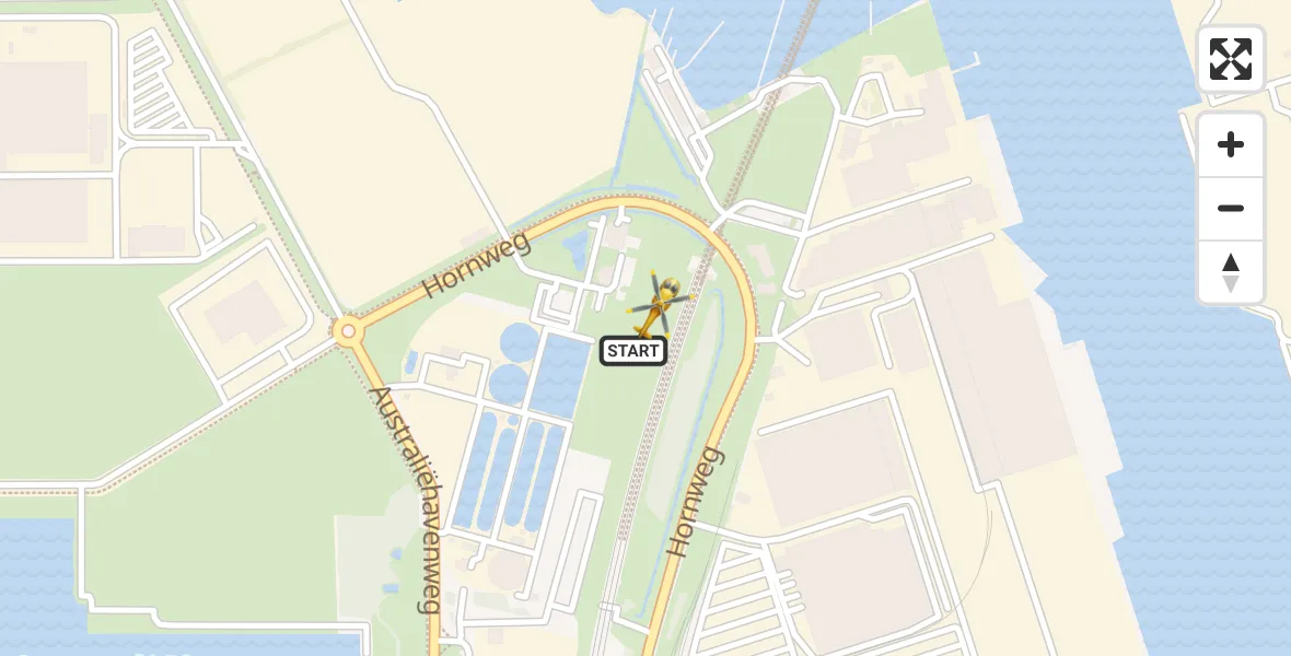 Vluchtroute Traumahelikopter Amsterdam Heliport - Amsterdam Heliport, 28 november 2023, 07:09