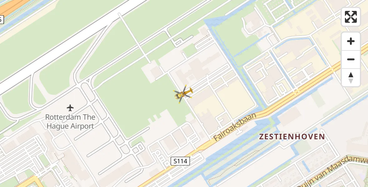 Vluchtroute Traumahelikopter Rotterdam The Hague Airport - Rotterdam The Hague Airport, 28 november 2023, 14:31
