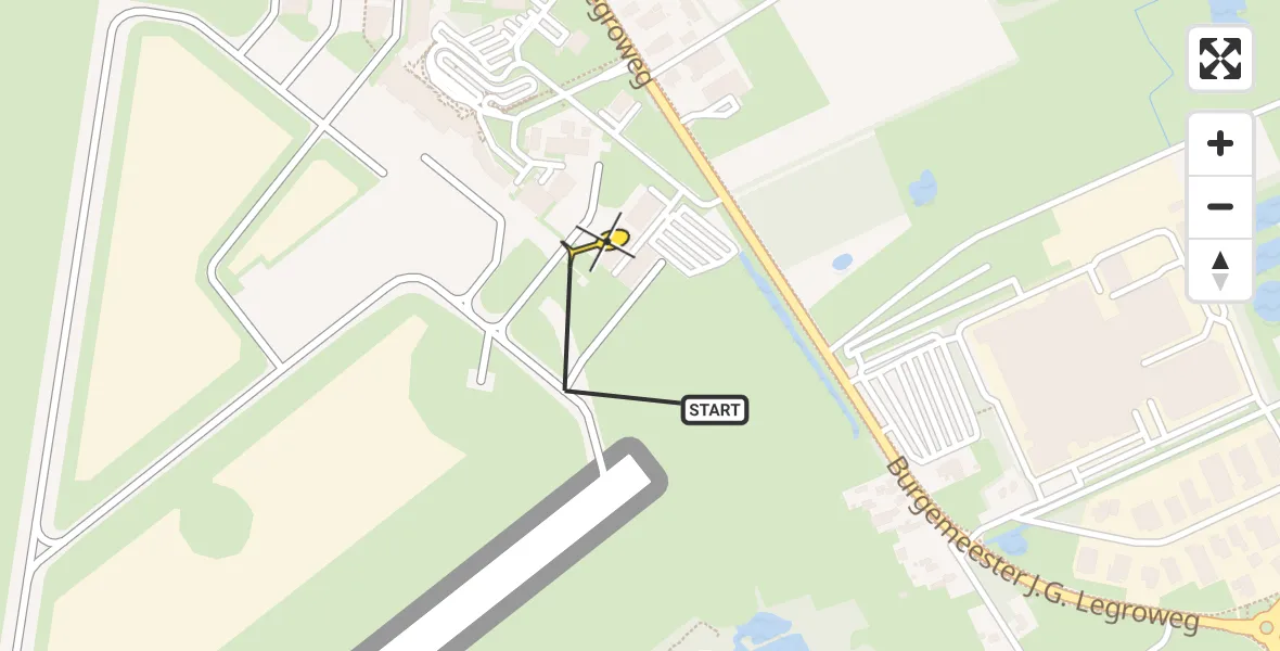 Routekaart van de vlucht: Lifeliner 4 naar Groningen Airport Eelde