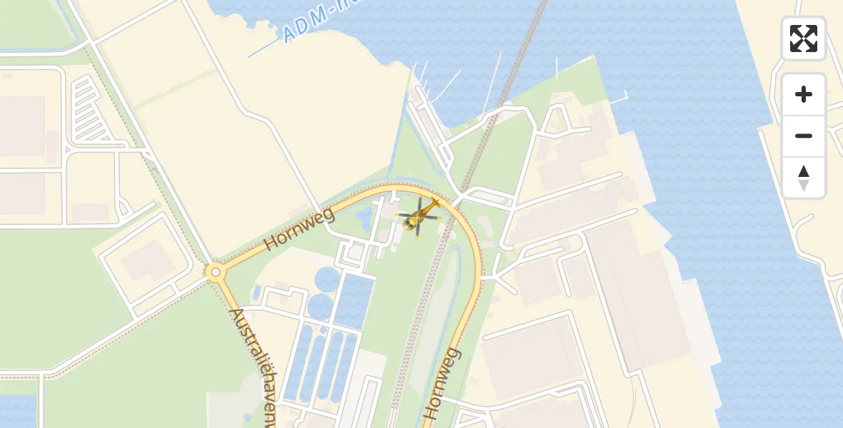 Vluchtroute Traumahelikopter Amsterdam Heliport - Amsterdam Heliport, 28 november 2023, 18:48