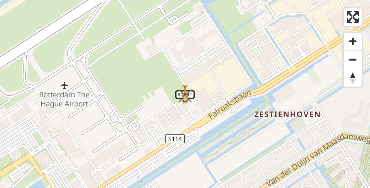 Vluchtroute Traumahelikopter Rotterdam The Hague Airport - Rotterdam The Hague Airport, 28 november 2023, 20:54
