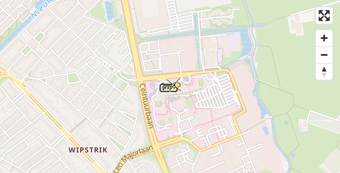 Routekaart van de vlucht: Traumahelikopter naar Zwolle